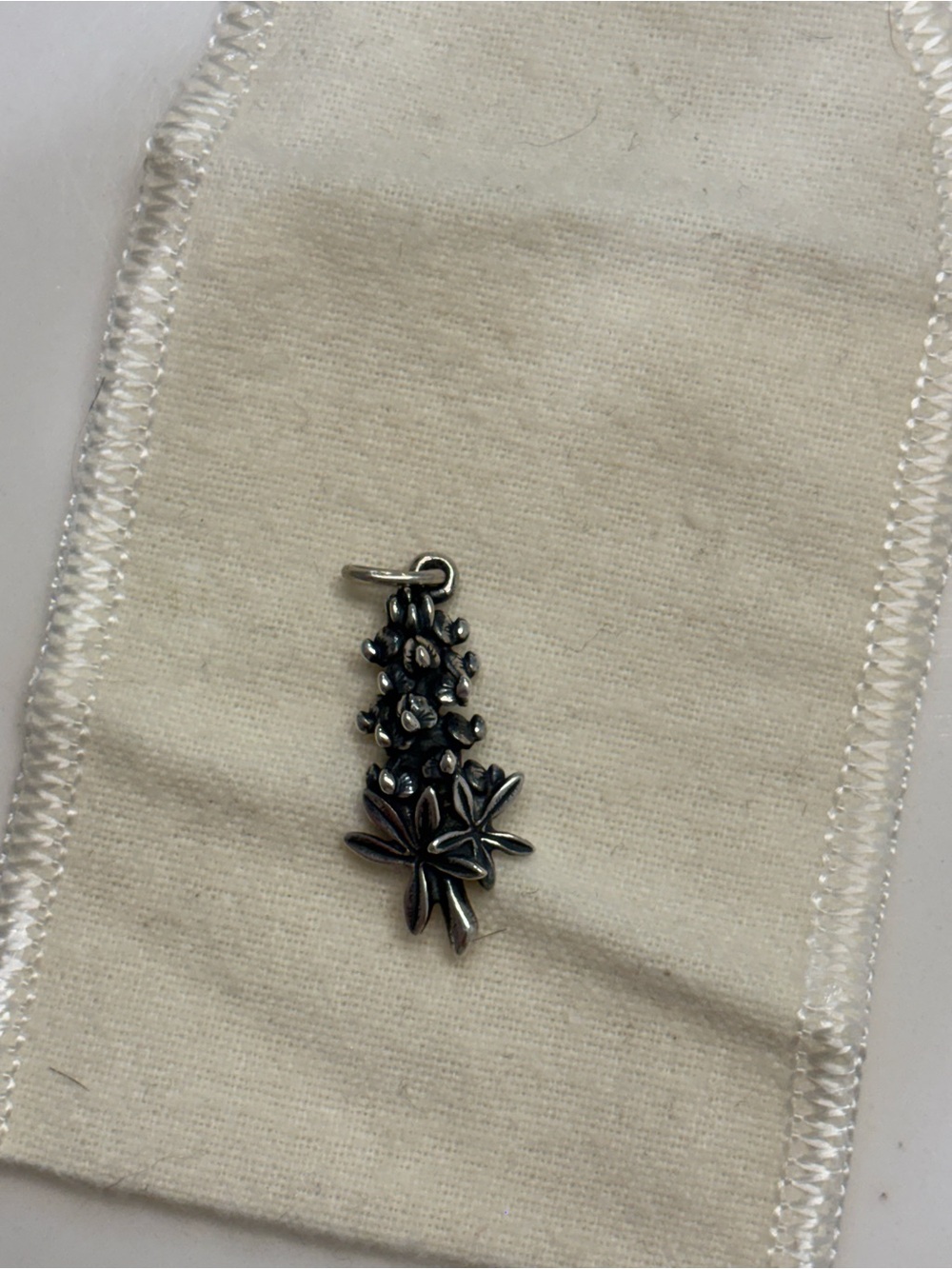 Retired James Avery Bluebonnet Charm Sterling Silver 925 Texas